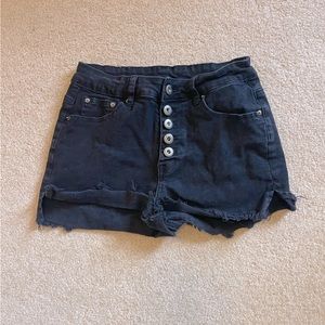 Black jean shorts